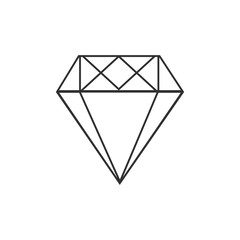 Diamond icon isolated on white background. Vector illustration.