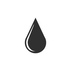 Black drop icon isolated on white background. Vector illustration.