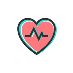 heartbeat icon isolated on white background. Vector illustration.
