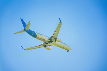 Airplane in the sky and cloud