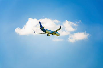 Airplane in the sky and cloud