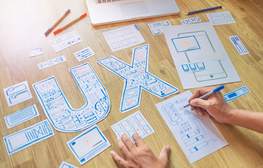 ux designer creative prototype Graphic planning application development for web mobile phone . User...