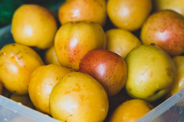 smooth orange apricots, close-up, macro photography, texture with apricots