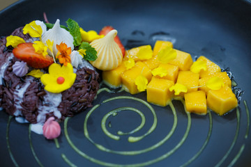 Exquisite dish, The art of the dish food,creative restaurant food concept, haute couture food.