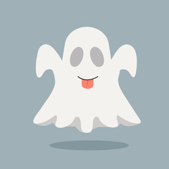 Cute ghost with tongue  vector illustration