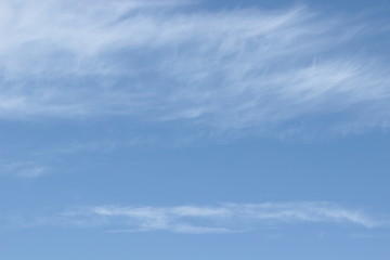 Beautiful feathery clouds in the blue sky