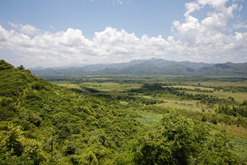 Los Ingenios Valle, Cuba - July 18, 2018: Scenic View of Los Ingenios Valle near Trinidad in Cuba