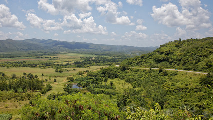 Los Ingenios Valle, Cuba - July 18, 2018: Scenic View of Los Ingenios Valle near Trinidad in Cuba