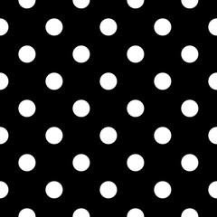 White polka seamless pattern. Fashion graphic background design. Modern stylish abstract texture. Monochrome template for prints, textiles, wrapping, wallpaper, website etc. Vector illustration.