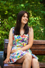 Naklejka premium Portrait of beautiful young happy woman