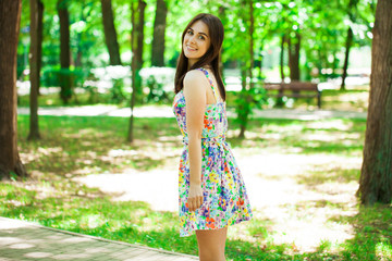 Naklejka premium Portrait of beautiful young happy woman