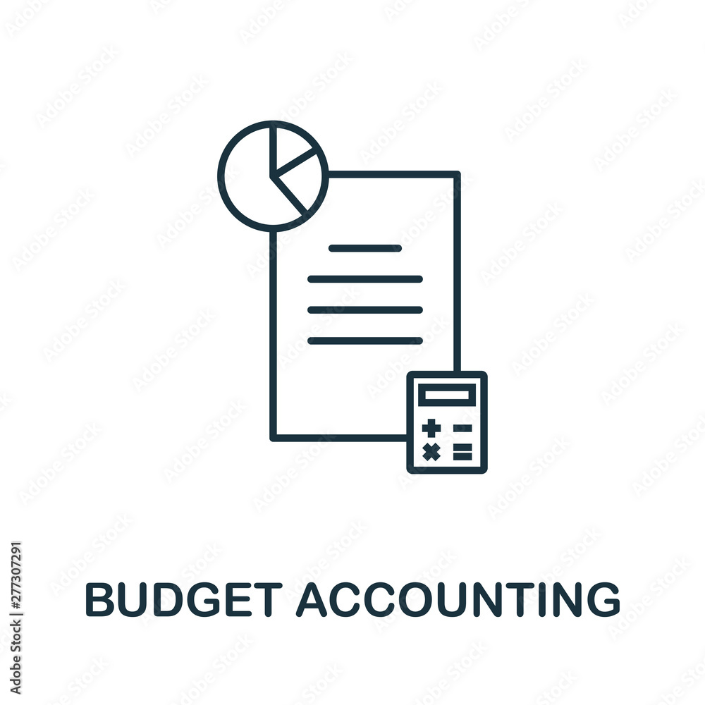 Poster budget accounting outline icon. thin line concept element from business management icons collection.