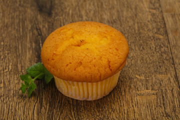 Sweet tasty muffin served mint