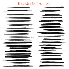 grungy vector brush strokes set