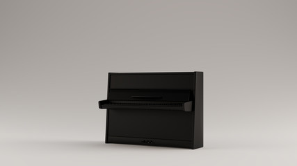 Black Classic Upright Piano 3d illustration 3d render