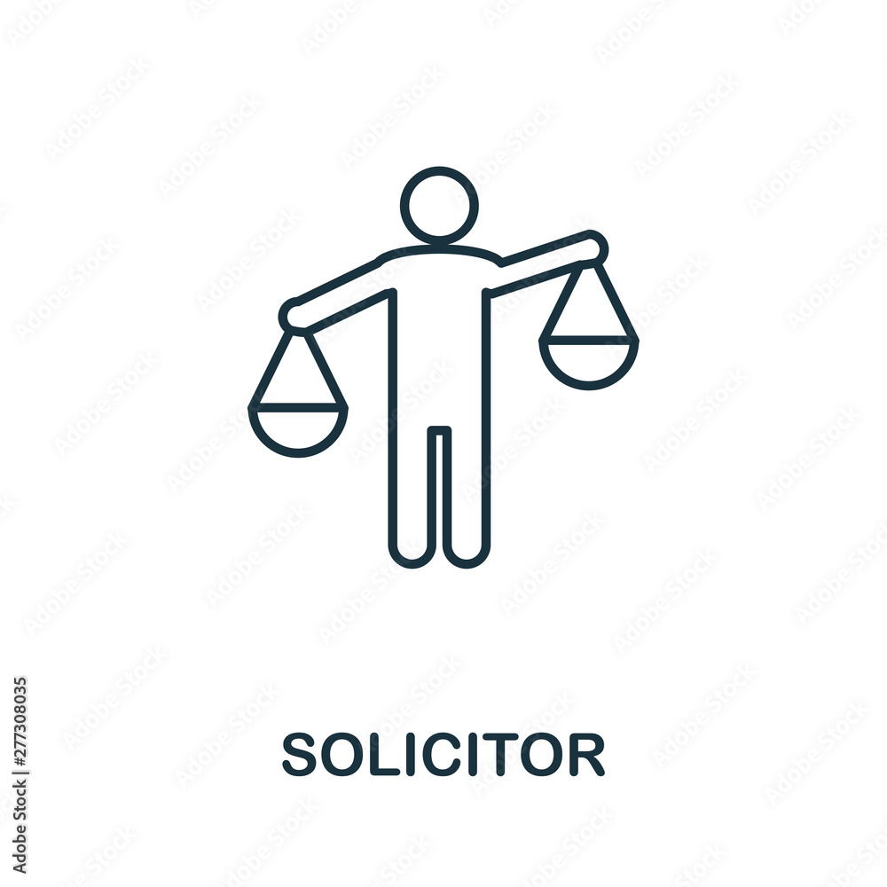 Poster Solicitor outline icon. Thin line concept element from business management icons collection. Creative Solicitor icon for mobile apps and web usage