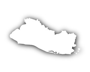 Karte von El Salvador mit Schatten