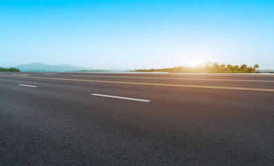 Road Pavement and Outdoor Natural Landscape..