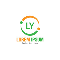 Initial LY logo template with modern frame. Minimalist LY letter logo vector illustration