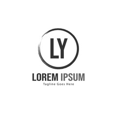 Initial LY logo template with modern frame. Minimalist LY letter logo vector illustration
