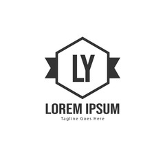 Initial LY logo template with modern frame. Minimalist LY letter logo vector illustration