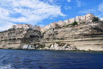 Corsica-sea coast and town Bonifacio