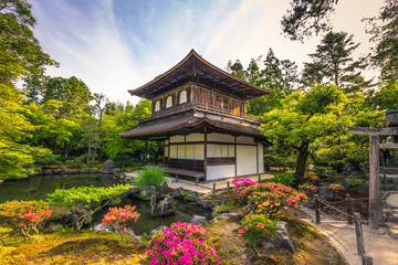 Kyoto - May 30, 2019: Ginkakuji, the Silver Pavilion in Kyoto, Japan