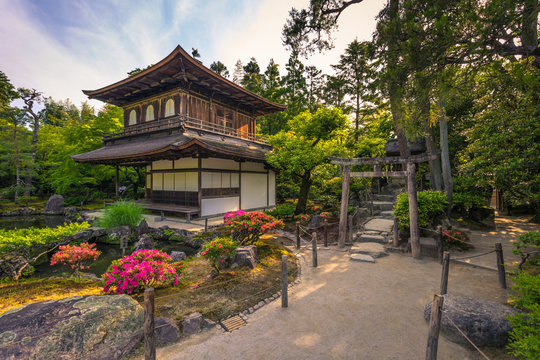 Kyoto - May 30, 2019: Ginkakuji, the Silver Pavilion in Kyoto, Japan