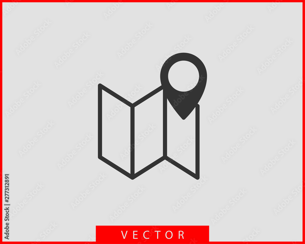 Poster map icons. marker pointer. pin location vector icon. gps navigation symbol.