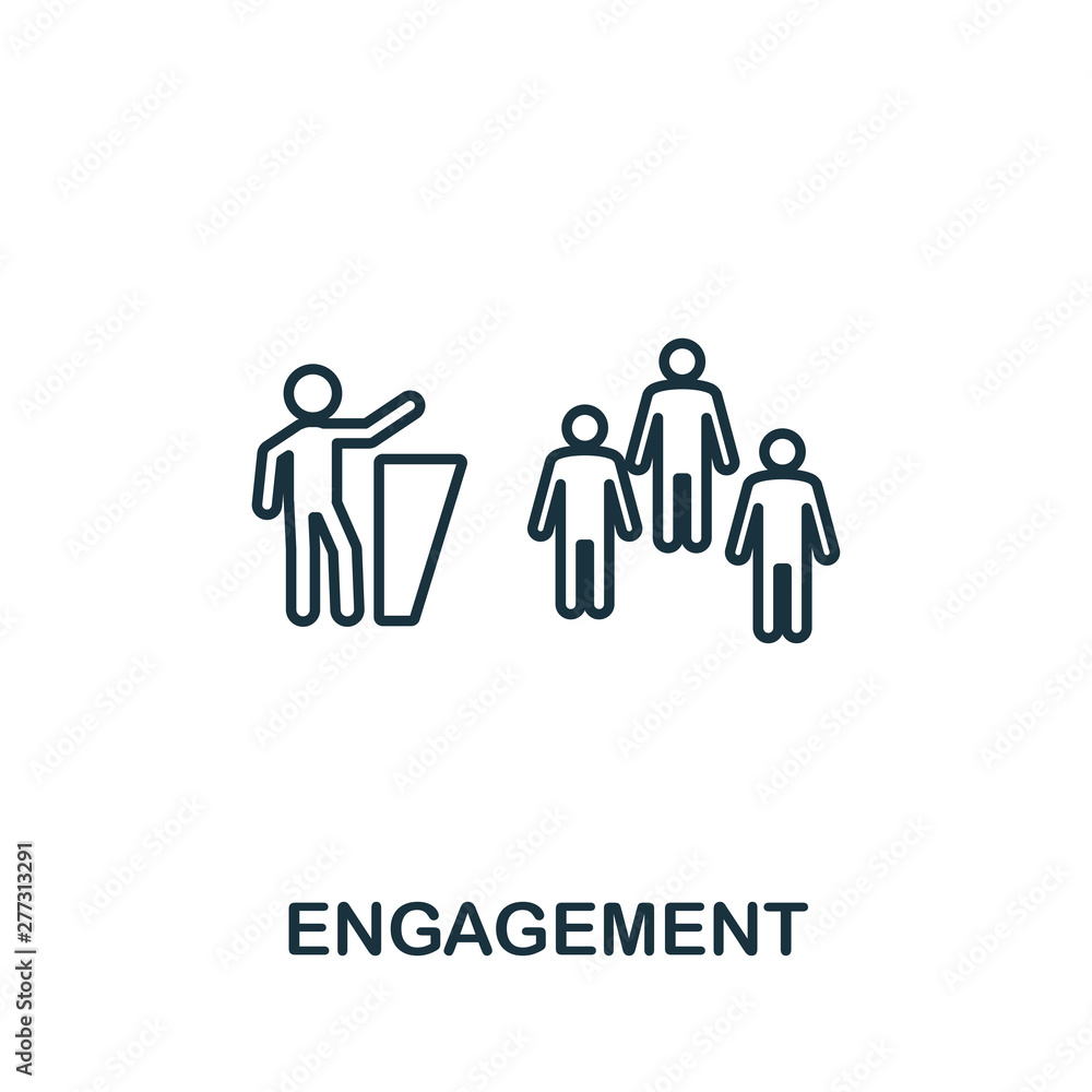 Aufkleber engagement outline icon. thin line concept element from content icons collection. creative engagemen