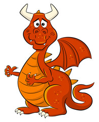 embarrassed grinning cartoon dragon