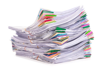 Stack of Documents isolated on white background
