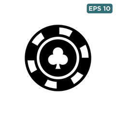 poker chip icon vecto - casino chip icon vector