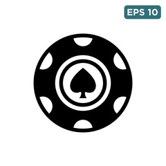 poker chip icon vecto - casino chip icon vector