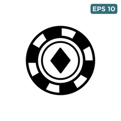 poker chip icon vecto - casino chip icon vector