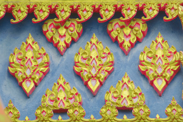 Fototapeta premium art Stucco pattern Popular drawing on the walls of important buildings Temples