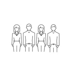 community icon. group people isolated on white. vector outline flat web symbol