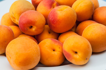 many fresh apricots top view