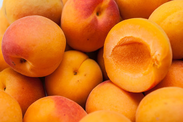 Naklejka na ściany i meble many fresh apricots top view