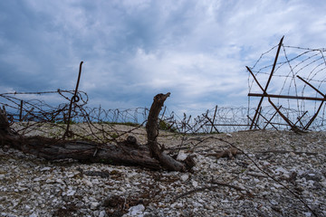 Schützengräben aus dem 1. Weltkrieg in der Nähe von Verdun/Frankreich