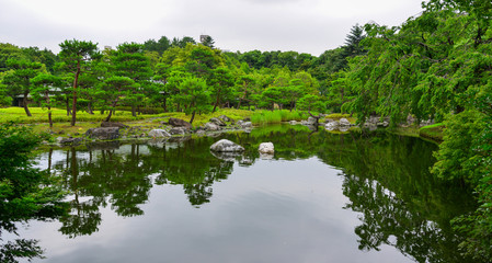 Fototapeta premium Idyllic landscape of Japanese garden
