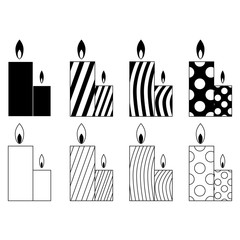 set of vector icons of candles. EPS 10