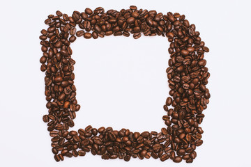 Scattered coffee beans