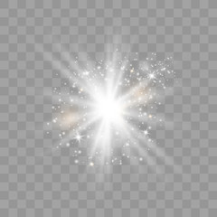 Glowing light burst explosion 