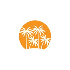 Palm tree summer logo template