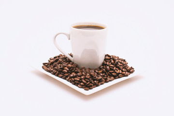 Scattered coffee beans
