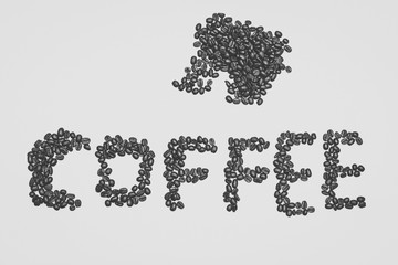 Scattered coffee beans