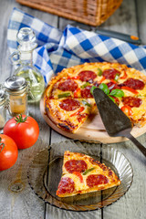 Pizza pepperoni.
