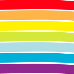 Rainbow flag backdrop. LGBT gay symbol. Colorful line set. Flat design. White background.