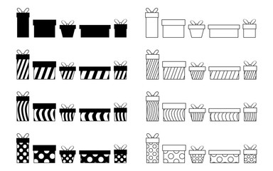 Obraz premium set of vector icons of gift boxes. 